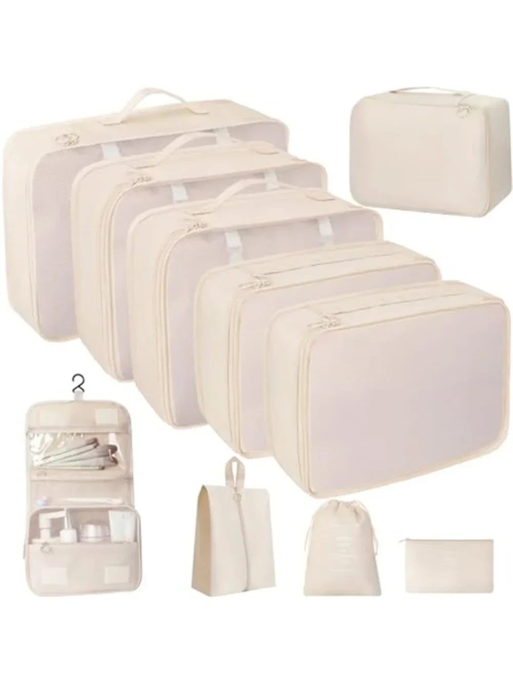 Packing Cubes Travel Organizer Set Luggage Bags Toiletry Shoe Laundry 10 Piece